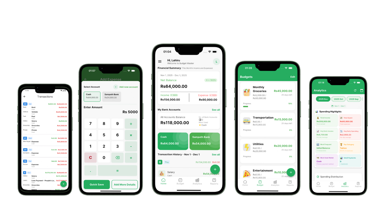 Money Master Sri Lanka - Best Personal Finance Expense Tracking App Screenshots